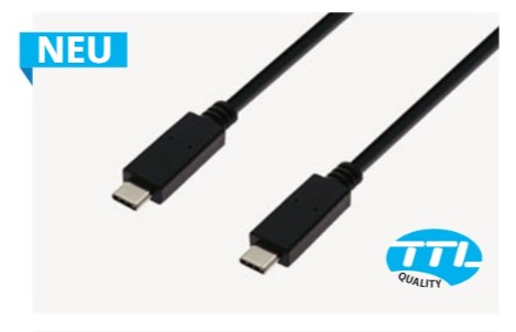 TTL USB-C Kabel 0,5m - St./St. schwarz