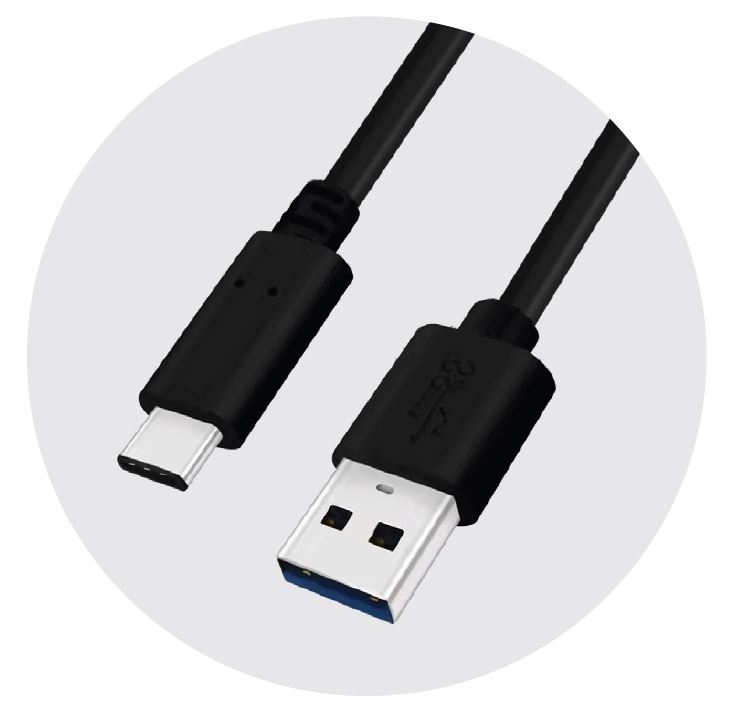 TTL USB-C auf USB-A Kabel, 1m - St./St. schwarz